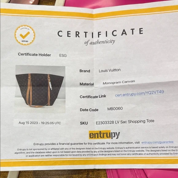 Louis Vuitton Monogram Canvas Tote in Brown with Tan Handles - Picture 7 of 8